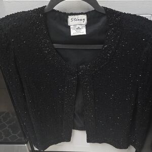 Stenay Elegant Silk Black Beaded Jacket